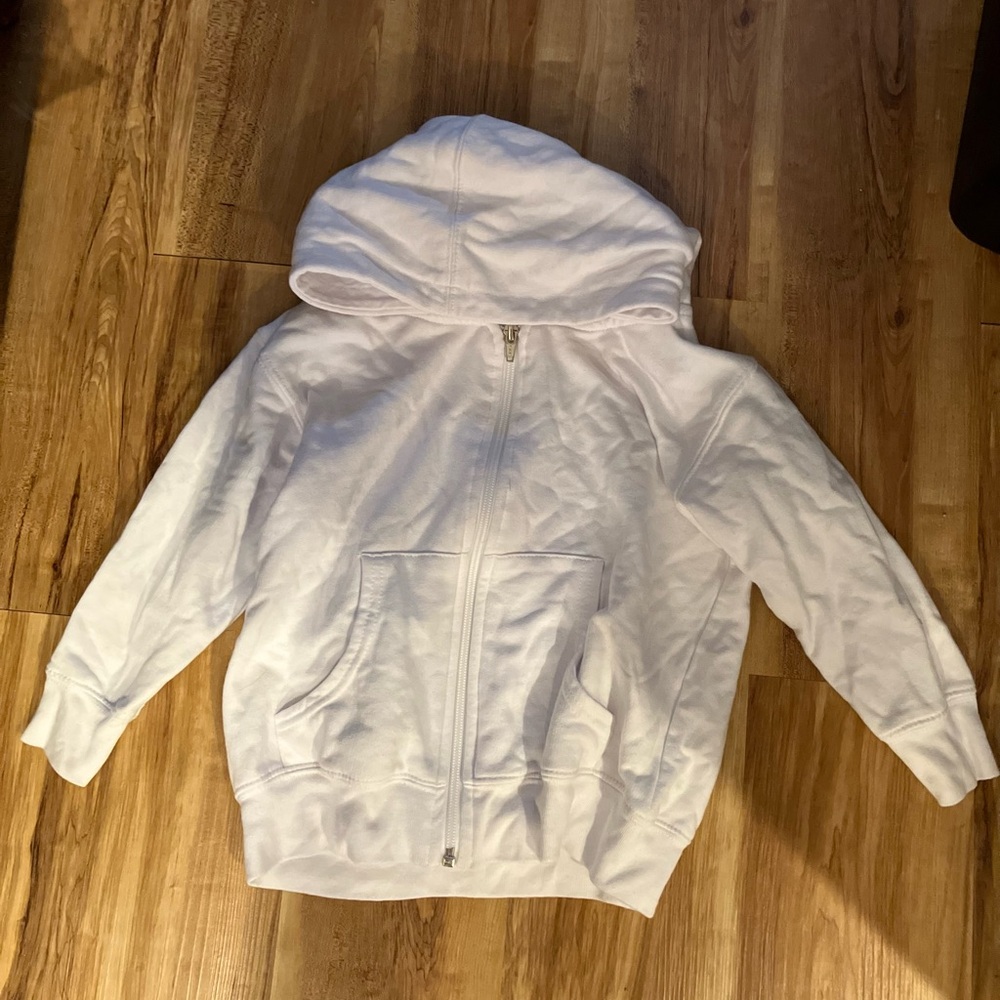 Size 4 Rabbit Skins Classic White Kids Hoodie sweatshirt zip up GUC